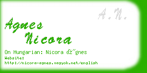 agnes nicora business card